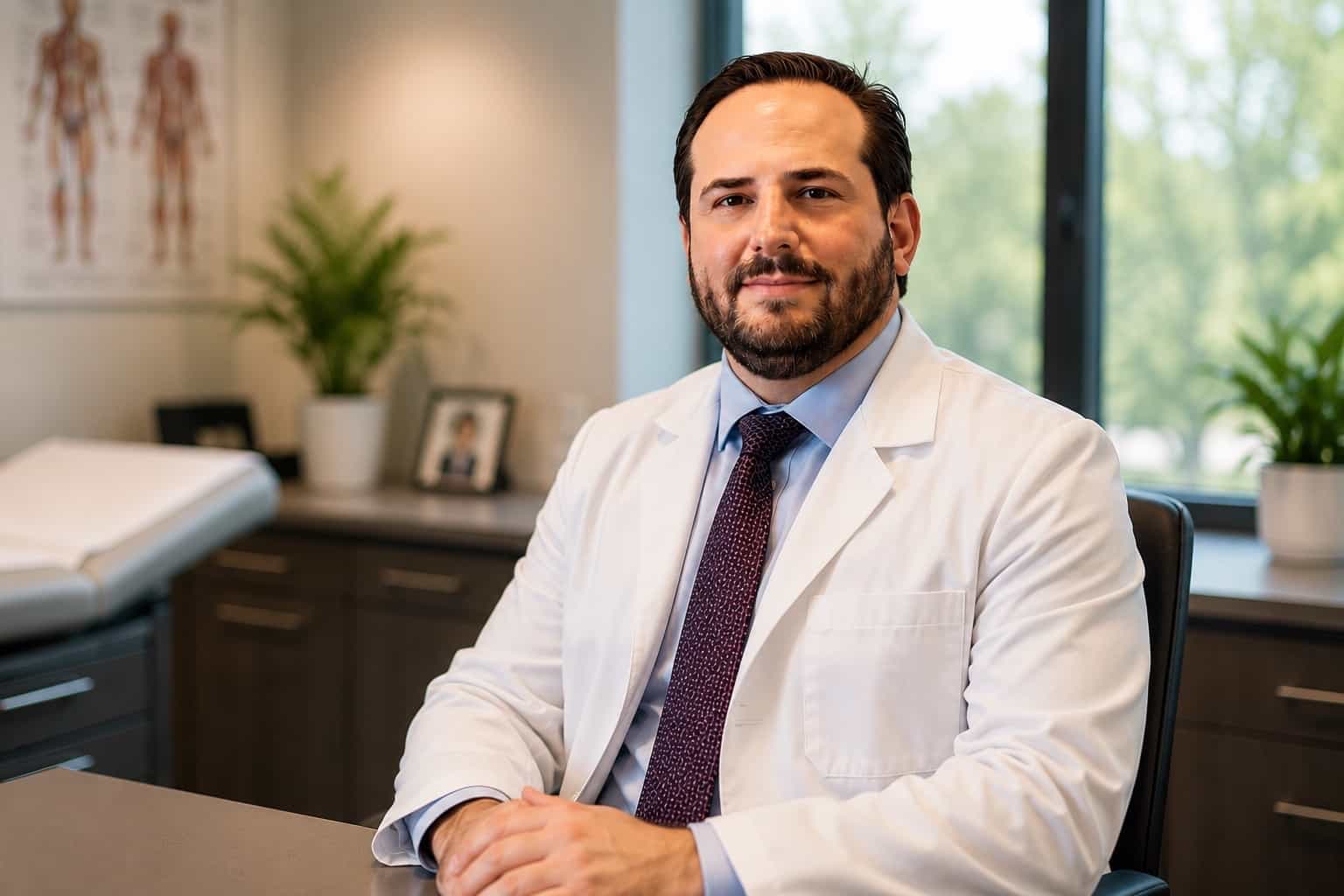 Dr. Jason M. Goldman at his desk in the Coral Springs office.